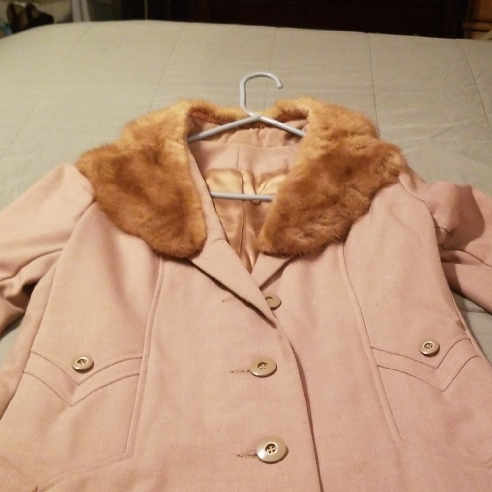 Vintage fur collar coat
